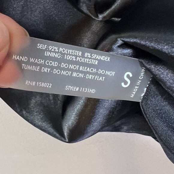 DNA black satin mini dress black size S - Picture 6 of 6